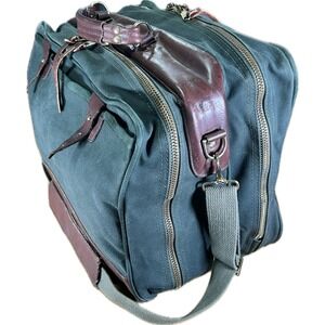 VTG‎ ORVIS Canvas Leather Suitcase Travel Computer Bag BattenKill Briefcase USA